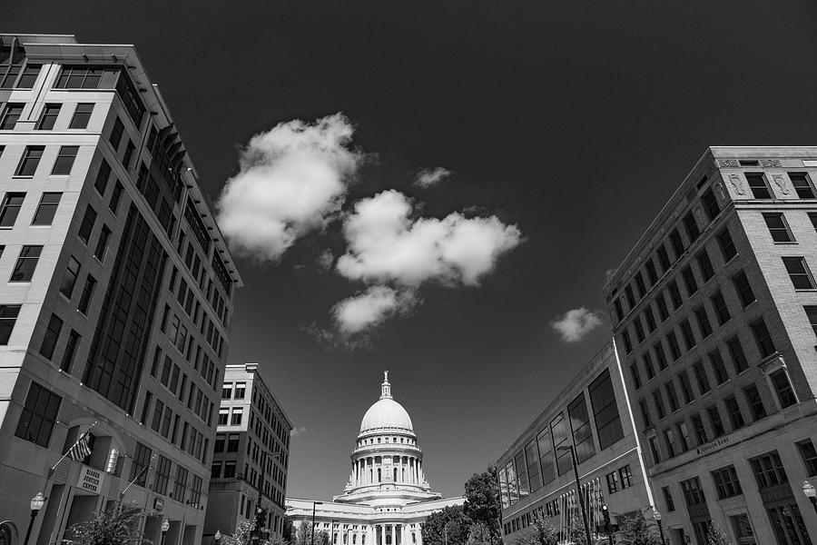 Wisconsin state capitol building in Madison Wisconsin in black and white #3 Photograph by Eldon McGraw