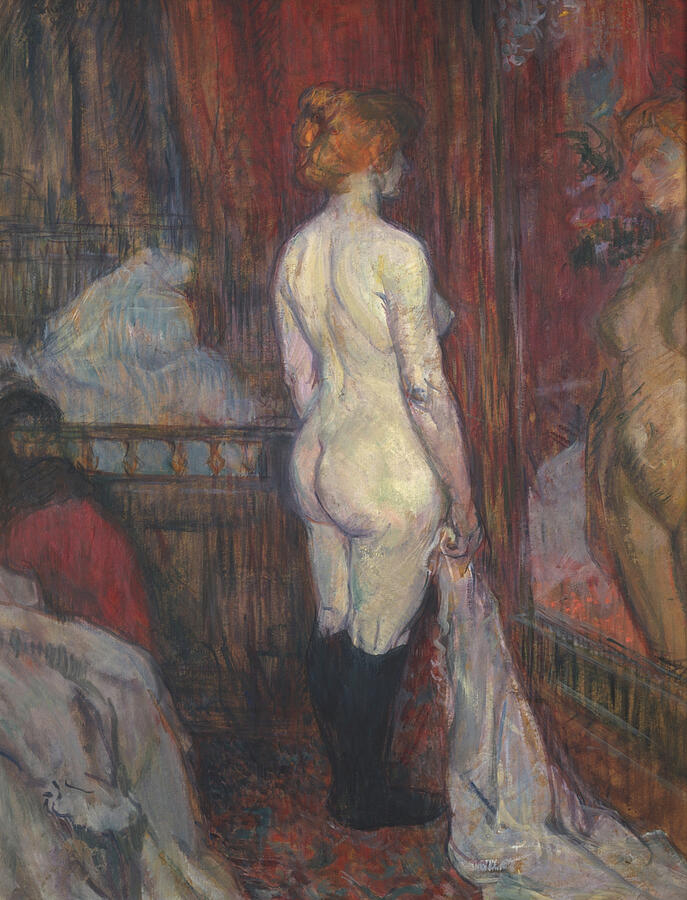 Woman Before a Mirror, from 1897 Painting by Henri de Toulouse-Lautrec