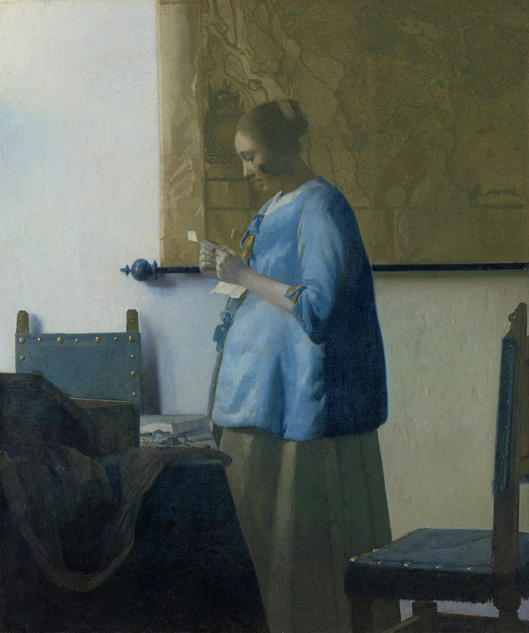 Portrait Painting - Woman Reading a Letter #3 by Johannes Vermeer