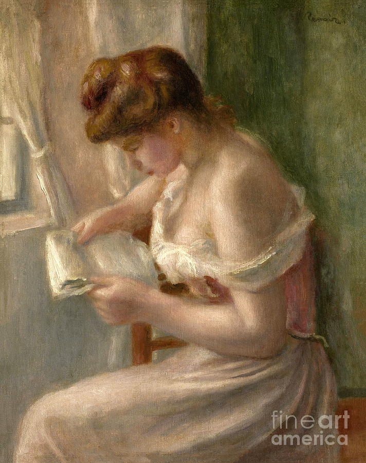 Woman Reading #3 Painting by Pierre-Auguste Renoir