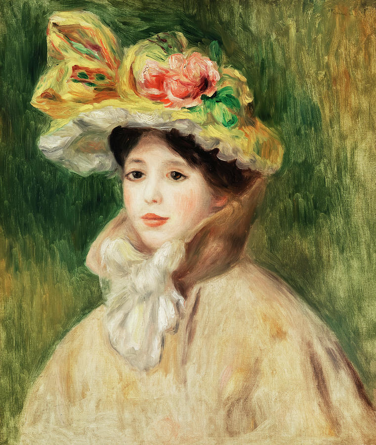 Pierre Auguste Renoir Painting - Woman with Capeline #3 by Pierre-Auguste Renoir