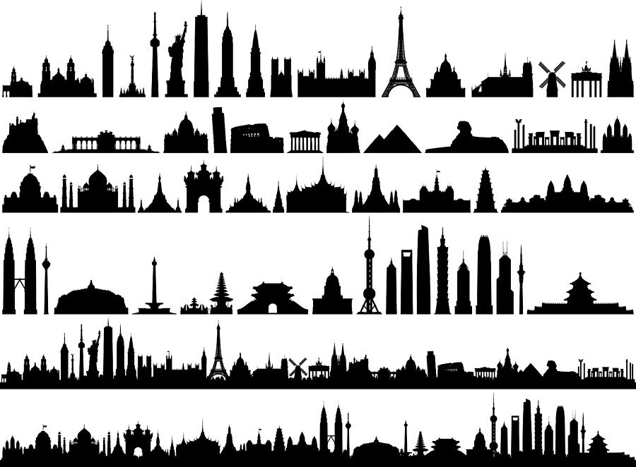 World Skyline (All Buildings Are Complete and Moveable) #3 Drawing by Leontura