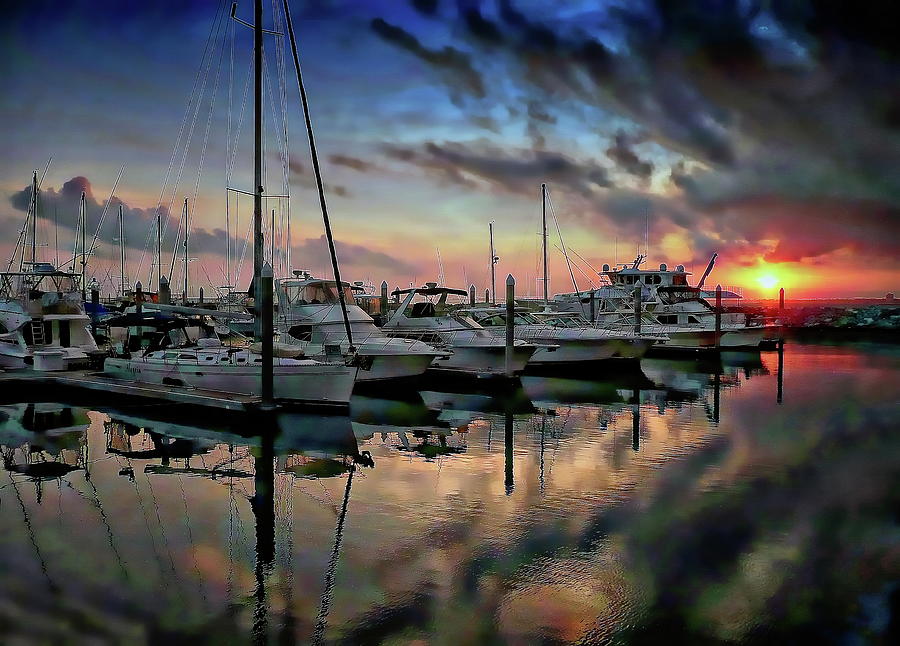 Sunset Photograph - Yachts at Sunset #3 by Anthony Dezenzio