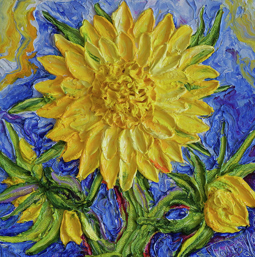 Yellow Sunflower #1 Painting by Paris Wyatt Llanso