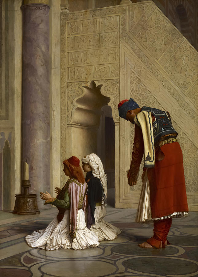 Jean Leon Gerome Painting - Young Greeks in the Mosque by Jean Leon Gerome by Mango Art