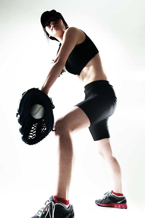 Young Woman Training,baseball #3 Photograph by RunPhoto