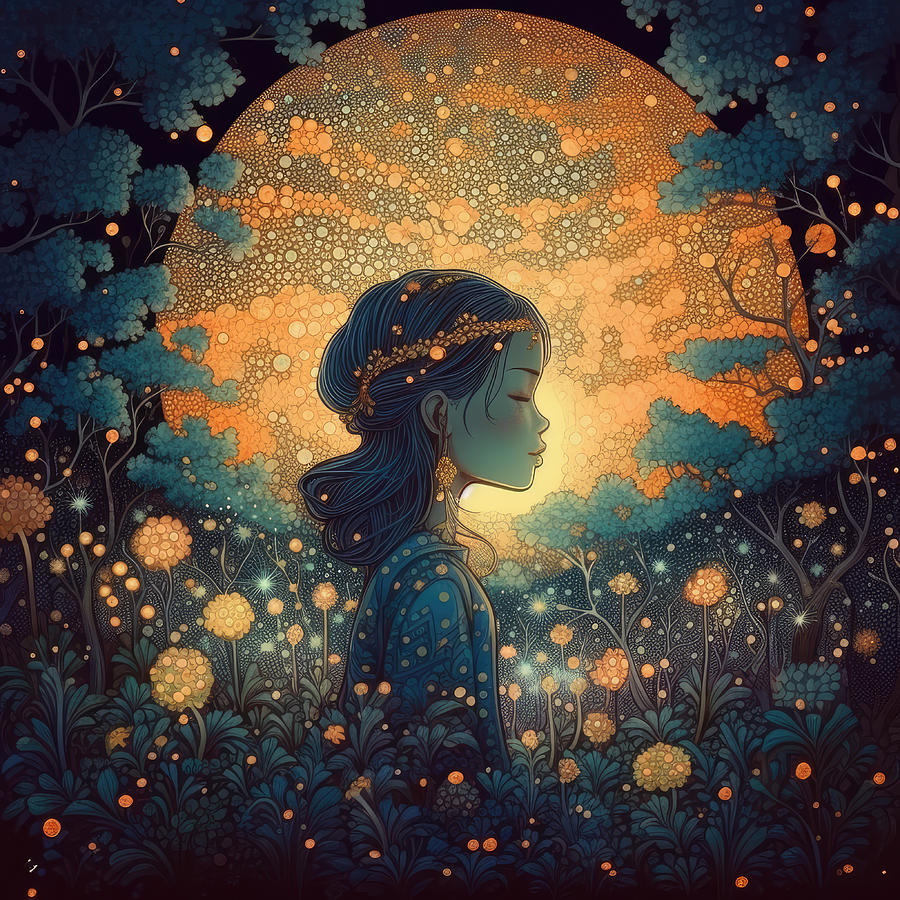 A Beautiful Picture of a Woman Surrounded by Nature Digital Art by ...