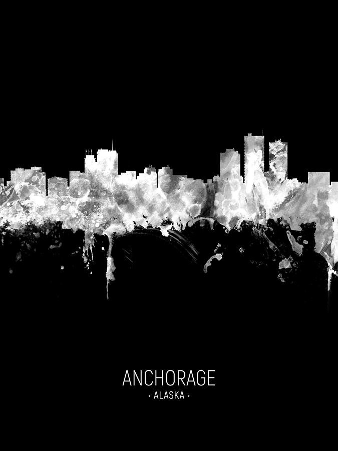 Anchorage Alaska Skyline #30 Digital Art by Michael Tompsett
