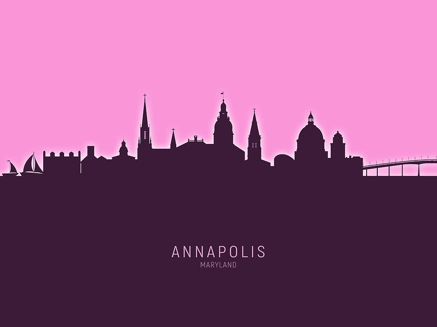 Annapolis Maryland Skyline #30 Digital Art by Michael Tompsett