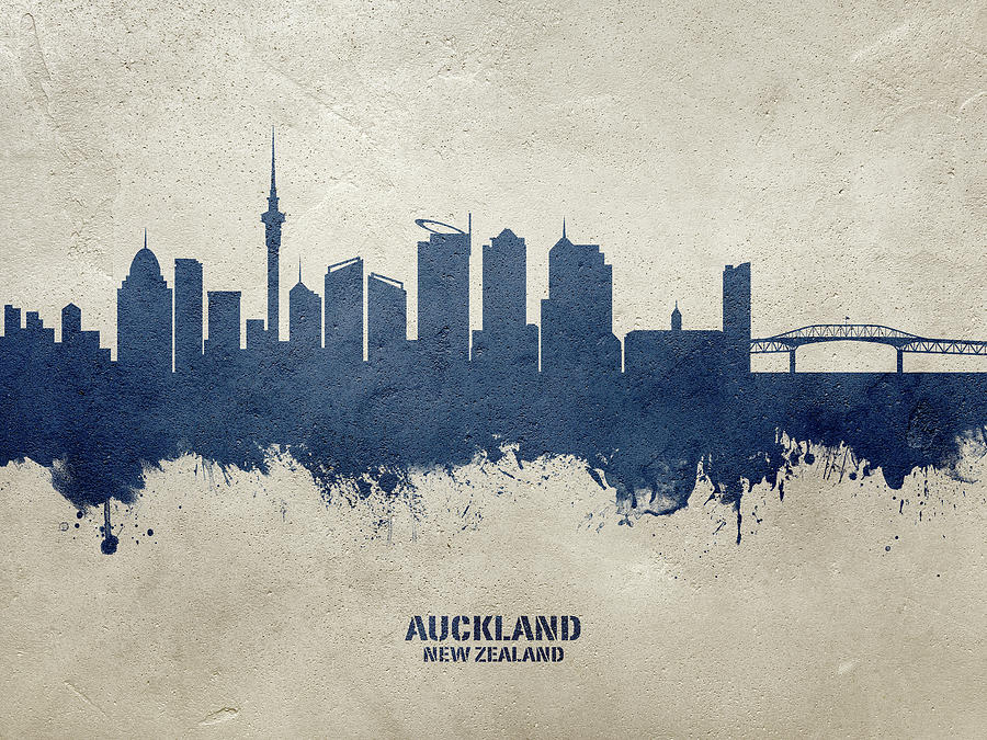 Skyline Digital Art - Auckland New Zealand Skyline #30 by Michael Tompsett