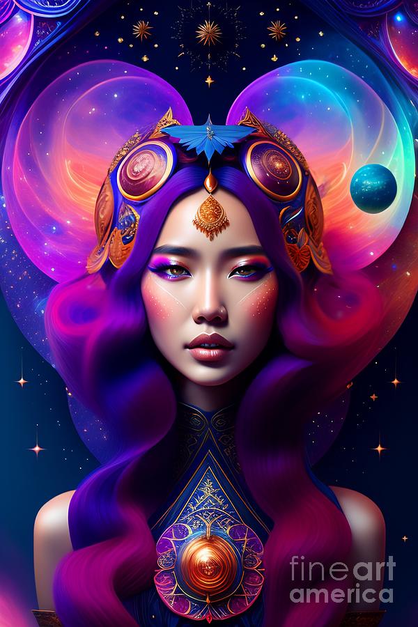 Beautiful cosmic sorceress nebulas galactic Digital Art by Boon Mee ...