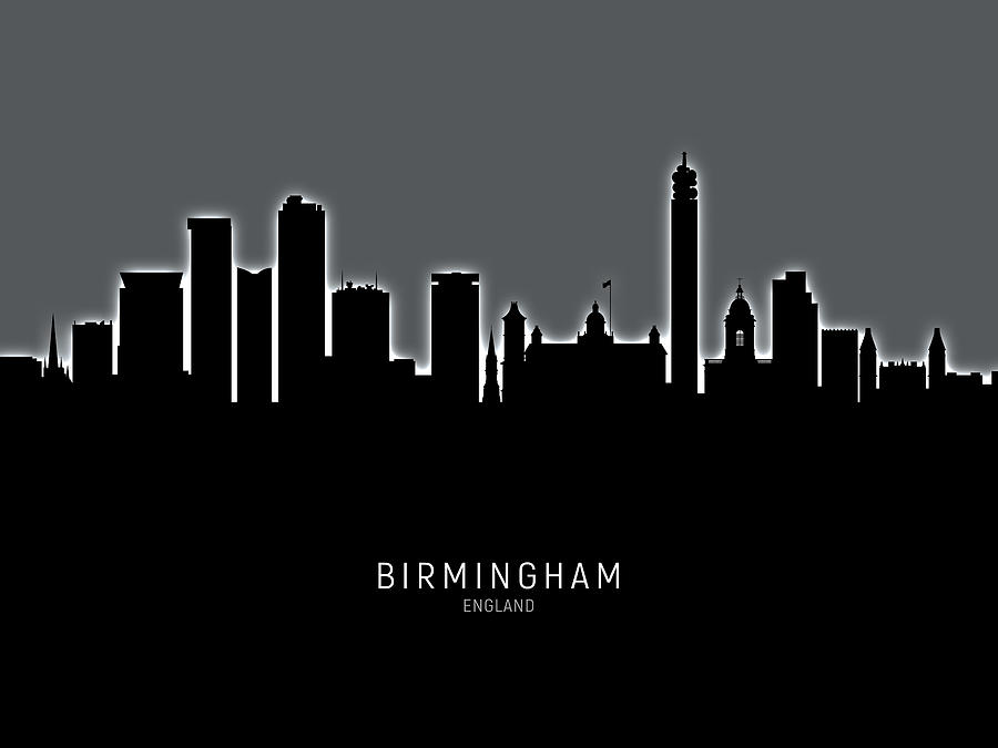 Birmingham England Skyline #30 Digital Art by Michael Tompsett
