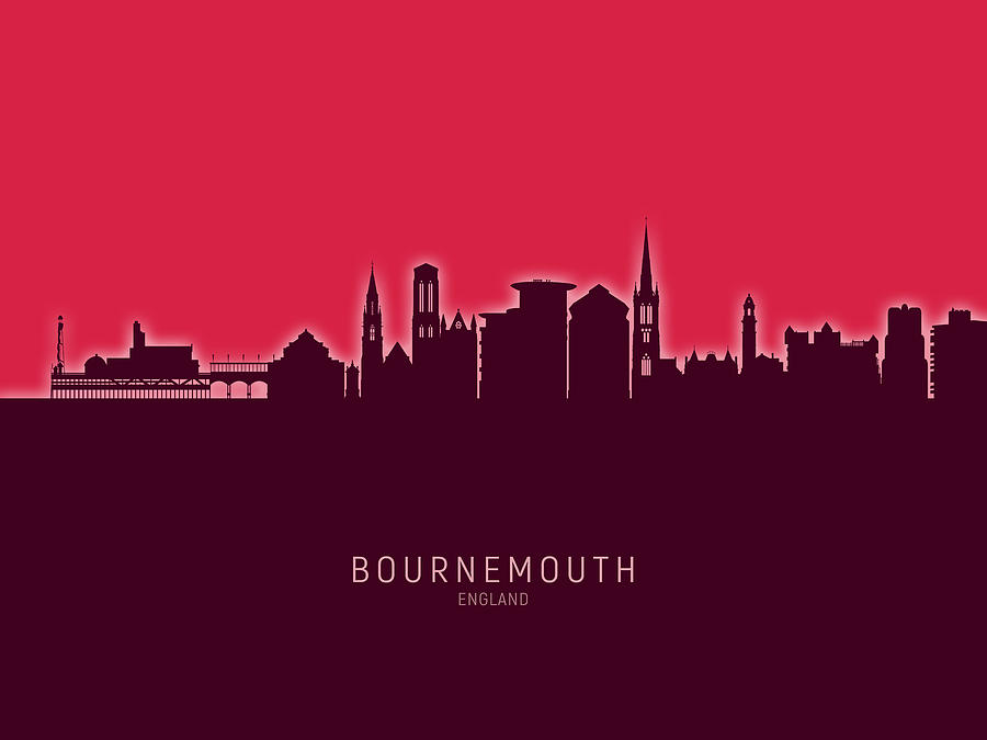 Bournemouth England Skyline #30 Digital Art by Michael Tompsett