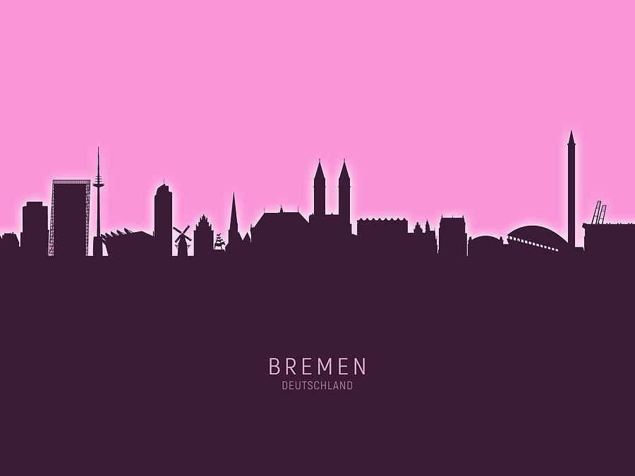 Bremen Germany Skyline #30 Digital Art by Michael Tompsett