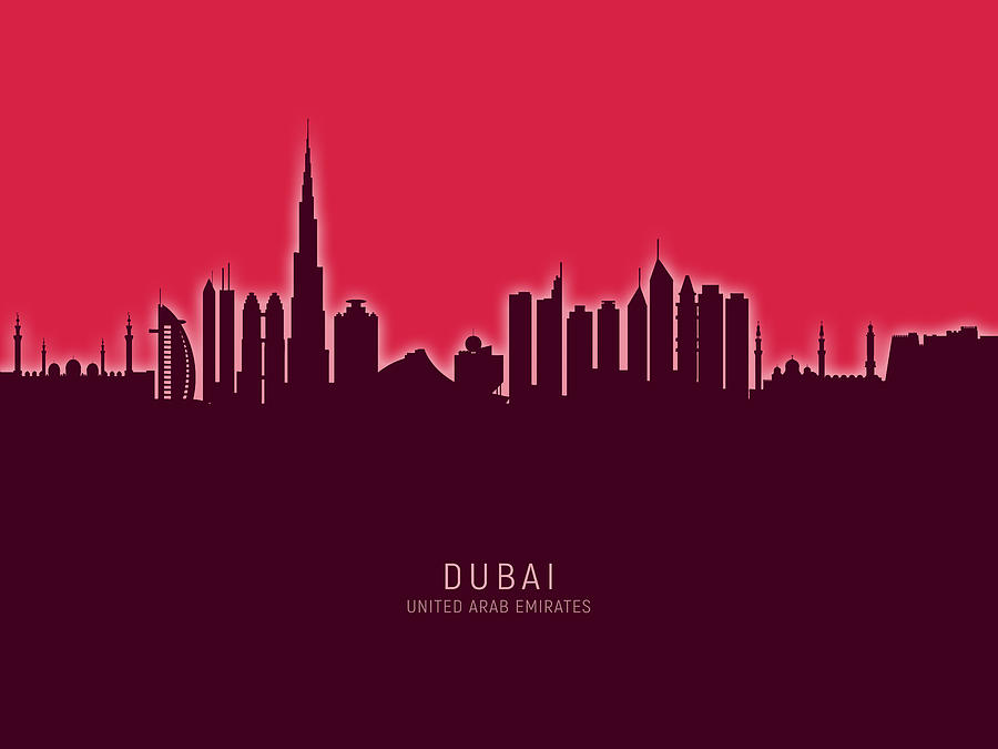 Dubai Skyline #30 Digital Art by Michael Tompsett
