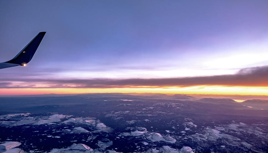 Flying Over Rockies In Airplane From Salt Lake City At Sunset #30 Photograph by Alex Grichenko