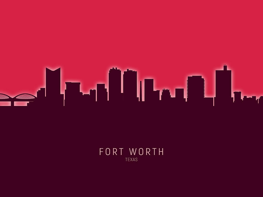 Fort Worth Texas Skyline #30 Digital Art by Michael Tompsett