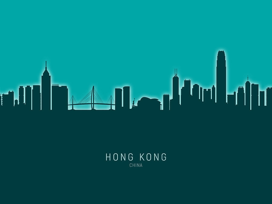 Hong Kong Skyline #30 Digital Art by Michael Tompsett - Pixels