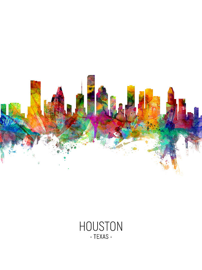 Houston Texas Skyline #30 Digital Art by Michael Tompsett