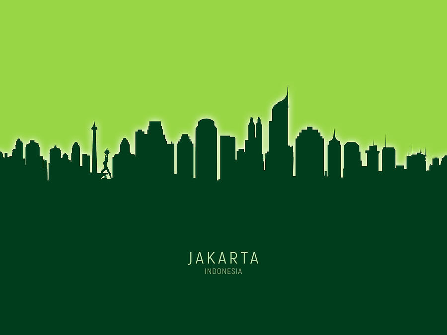 Jakarta Skyline Indonesia #30 Digital Art by Michael Tompsett
