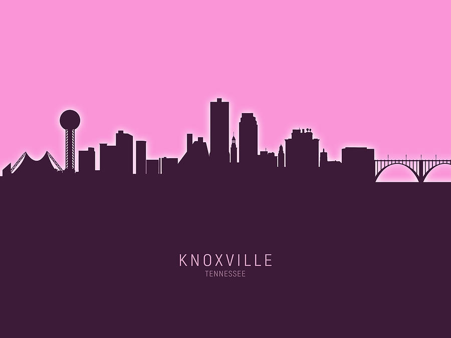 Knoxville Digital Art - Knoxville Tennessee Skyline #30 by Michael Tompsett