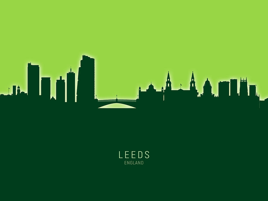 Leeds England Skyline #30 Digital Art by Michael Tompsett