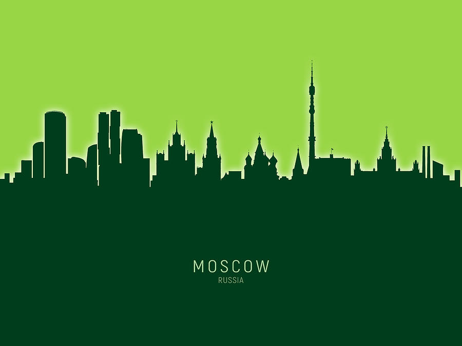 Moscow Digital Art - Moscow Russia Skyline #30 by Michael Tompsett