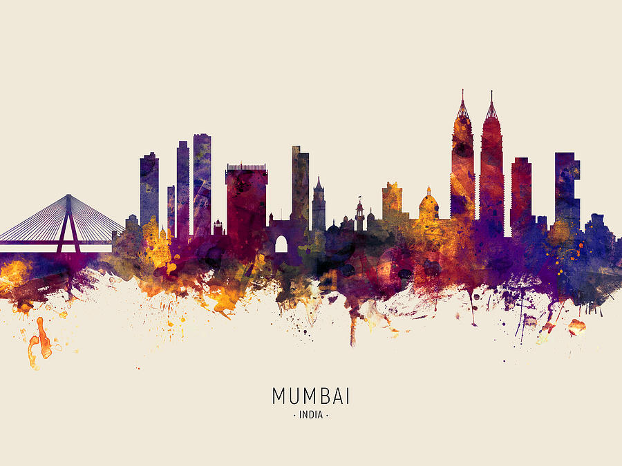 Mumbai Skyline India Bombay #30 Digital Art by Michael Tompsett