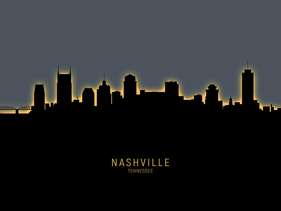 Nashville Tennessee Skyline #30 Digital Art by Michael Tompsett