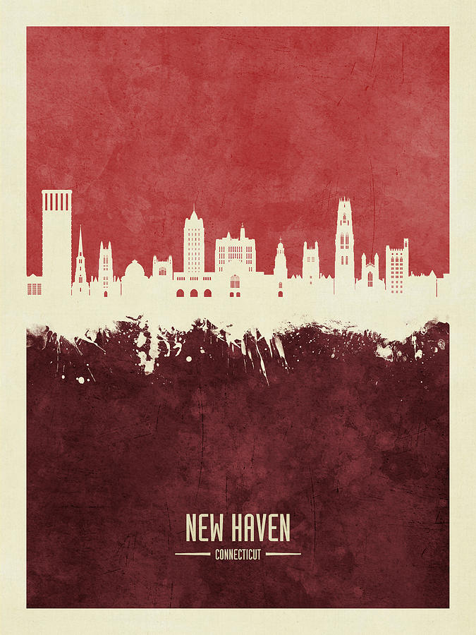 New Haven Connecticut Skyline #30 Digital Art by Michael Tompsett