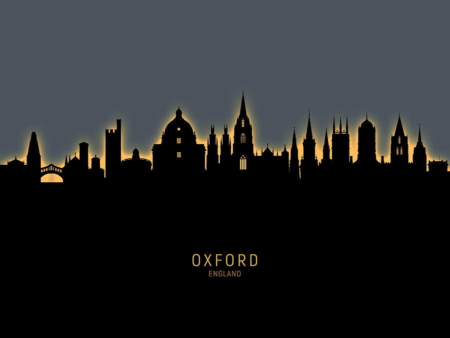 Skyline Digital Art - Oxford England Skyline #30 by Michael Tompsett