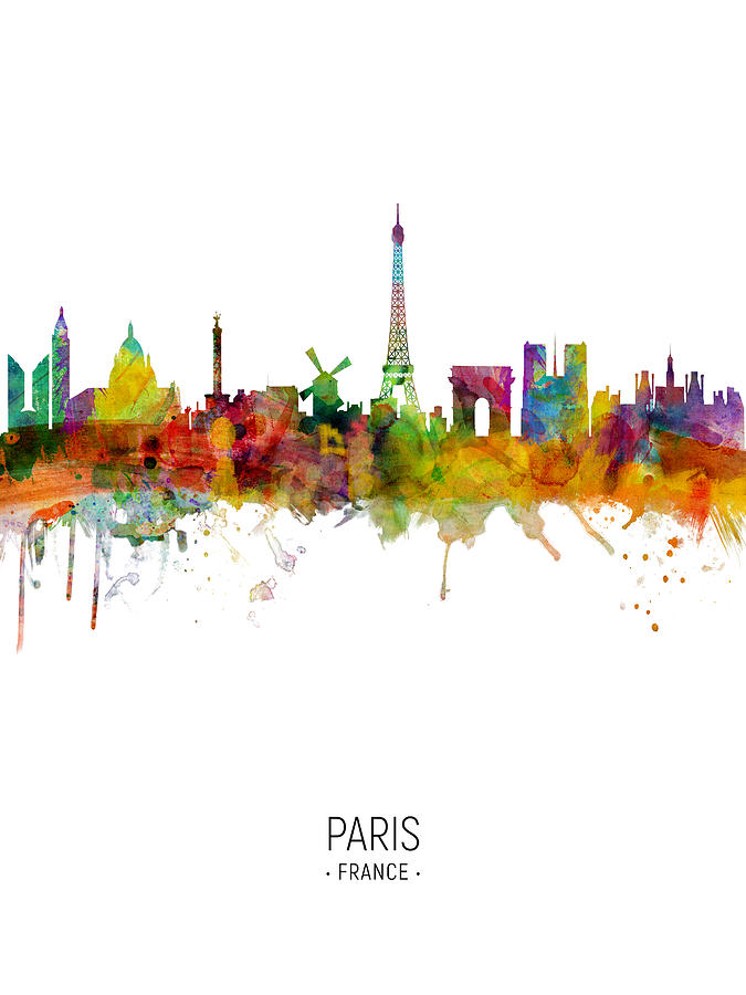 Paris France Skyline #30 Digital Art by Michael Tompsett