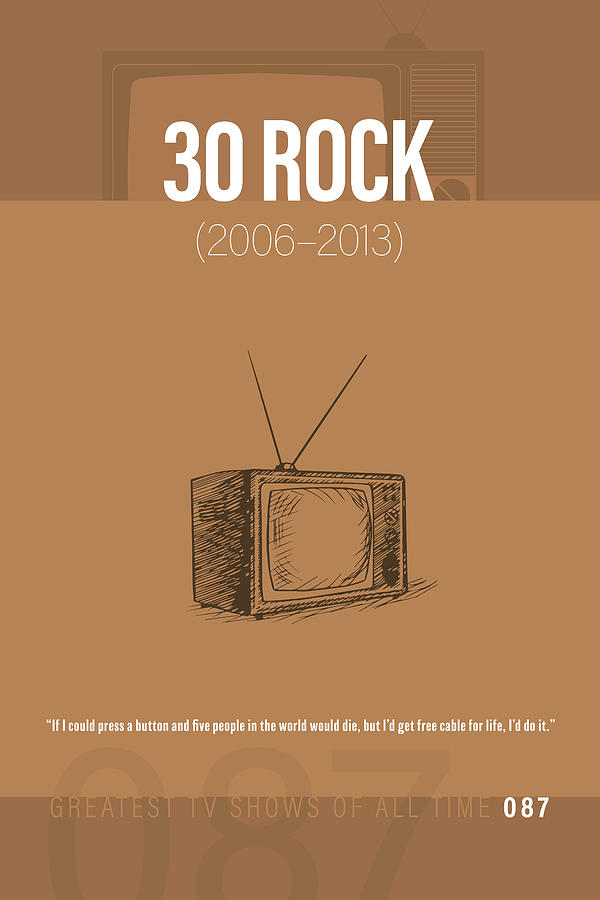 30 rock tv series minimalist poster mixed media by design turnpike