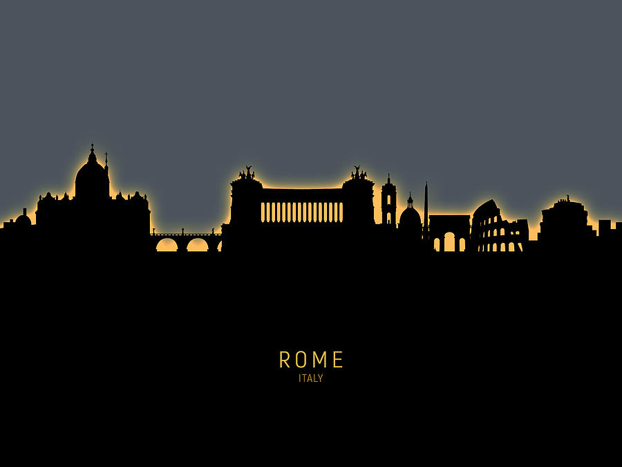 Rome Italy Skyline #30 Digital Art by Michael Tompsett