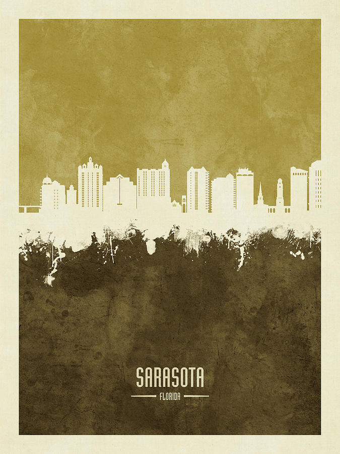Sarasota Florida Skyline #30 Digital Art by Michael Tompsett