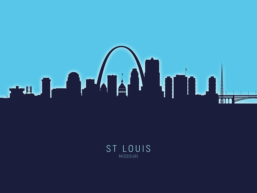 St Louis Missouri Skyline #30 Digital Art by Michael Tompsett