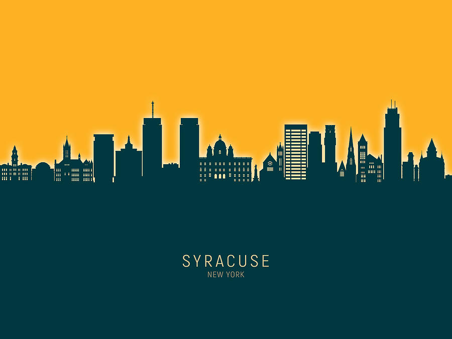 Syracuse Digital Art - Syracuse New York Skyline #30 by Michael Tompsett