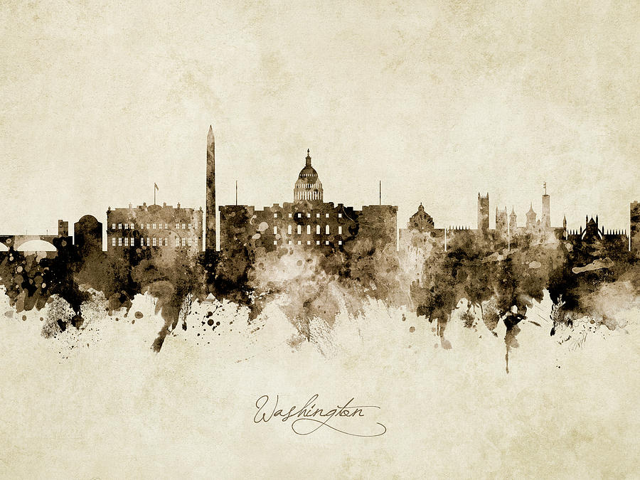 Washington DC Skyline #30 Digital Art by Michael Tompsett