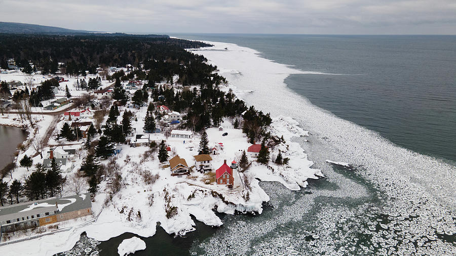 Winter view of Eagle Harbor Lighthouse in Eagle Harbor Michigan #30 Photograph by Eldon McGraw