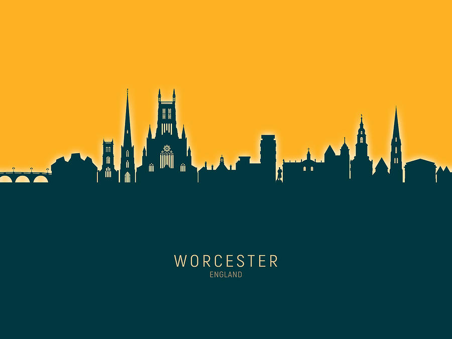 Trademark Fine Art 'Worcester England Skyline' Canvas Art by Michael  Tompsett 