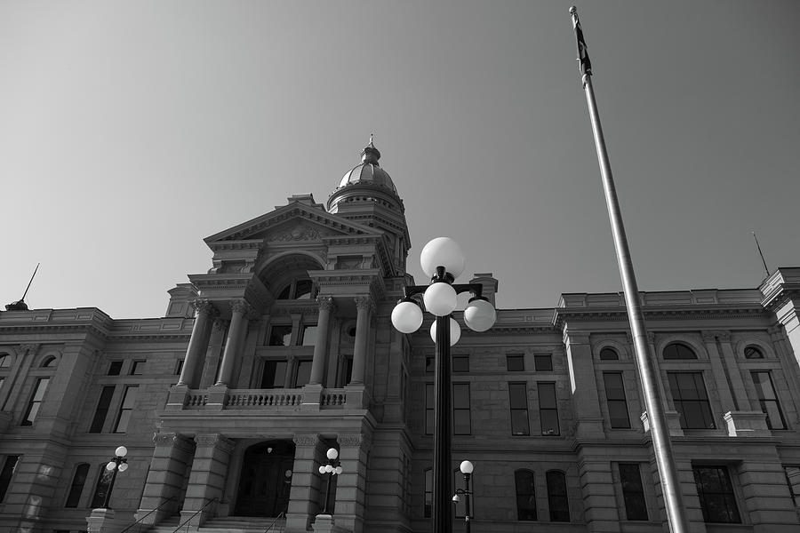 Wyoming state capitol building in Cheyenne Wyoming in black and white #30 Photograph by Eldon McGraw