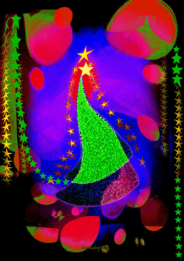 3047   Psychedelic Christmas   Digital Art by Irmgard Schoendorf Welch