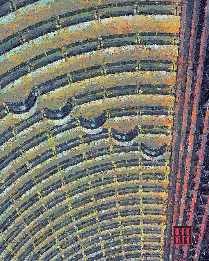 Abstract Mixed Media - 309 Architectural Pattern, Inside Jinmao Tower, Shanghai, China by Richard Neuman Architectural Gifts