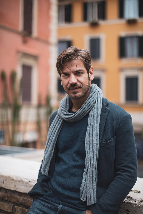 30ish years old man portrait in Rome city streets Photograph by LeoPatrizi