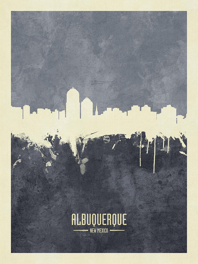 Albuquerque Digital Art - Albuquerque New Mexico Skyline #31 by Michael Tompsett