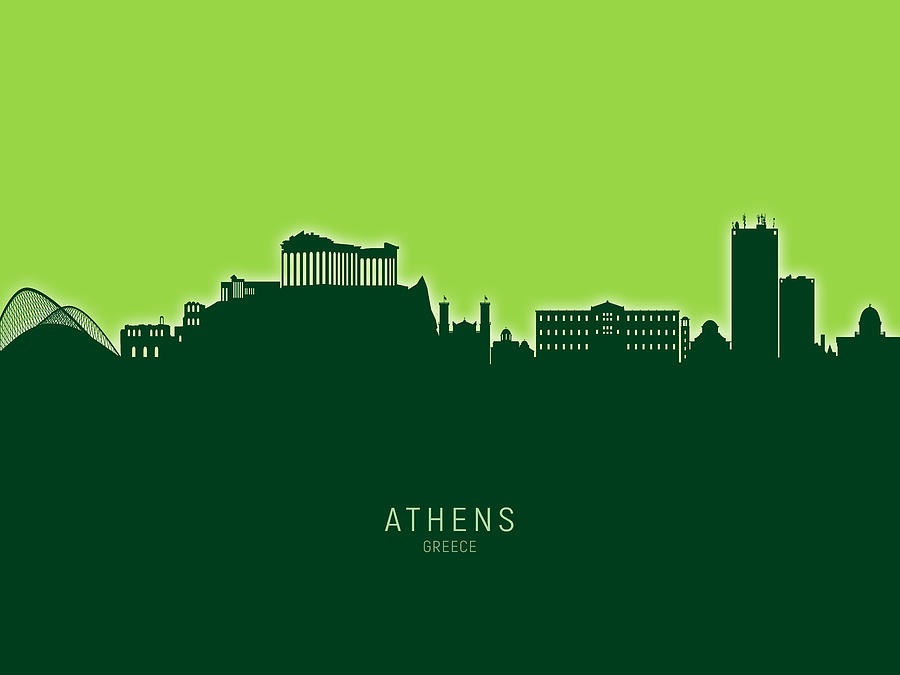 Athens Greece Skyline #31 Digital Art by Michael Tompsett