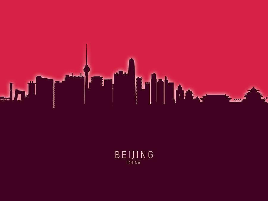 Beijing China Skyline #31 Digital Art by Michael Tompsett