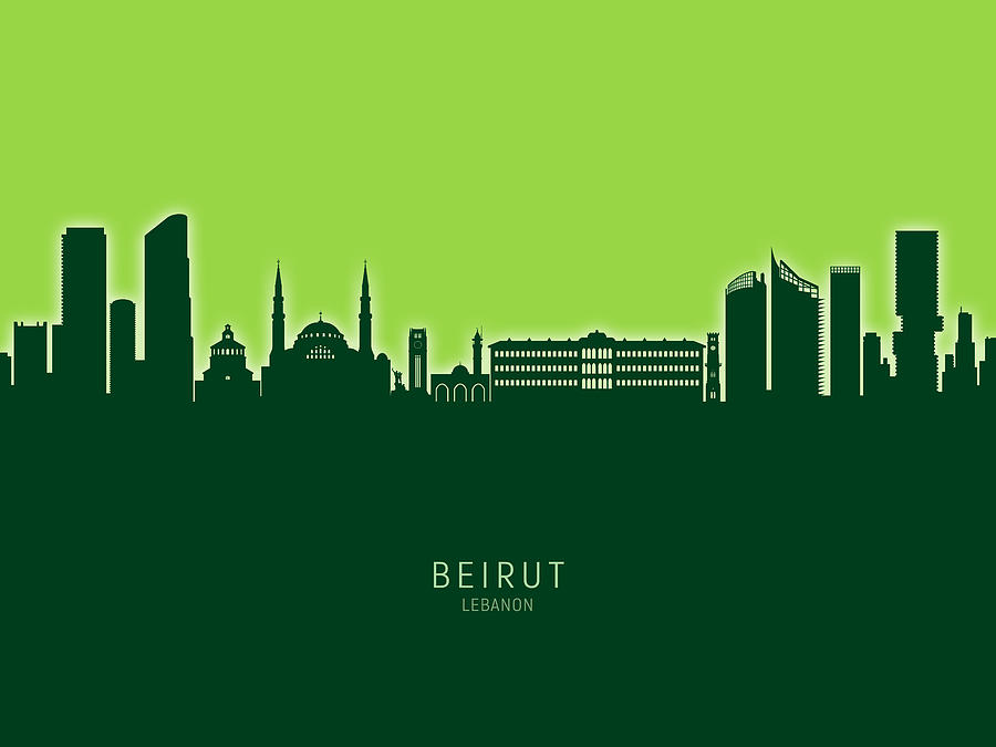 Beirut Lebanon Skyline Digital Art by Michael Tompsett - Fine Art America