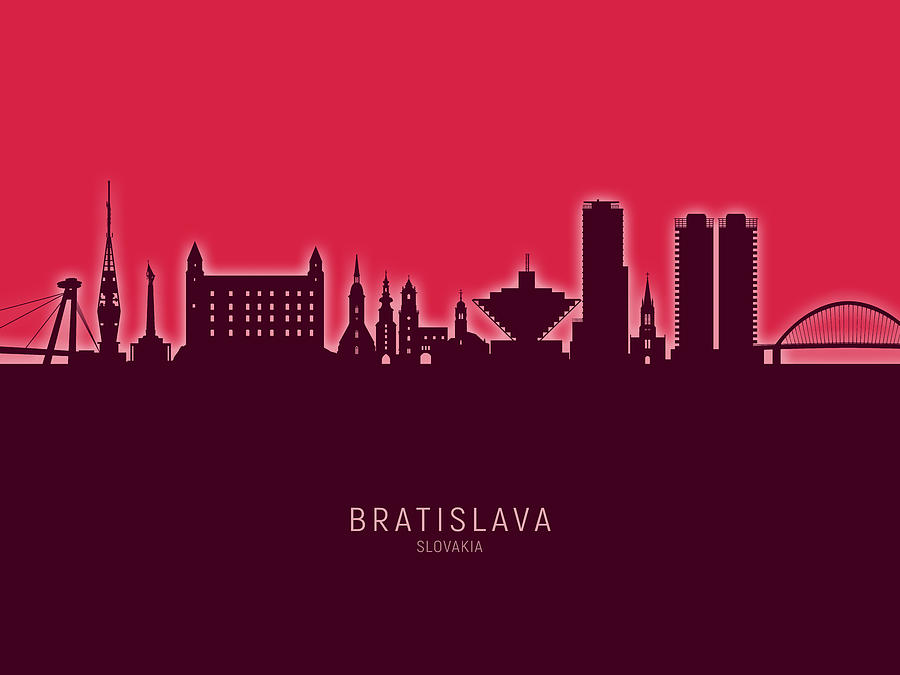 Bratislava Slovakia Skyline #31 Digital Art by Michael Tompsett