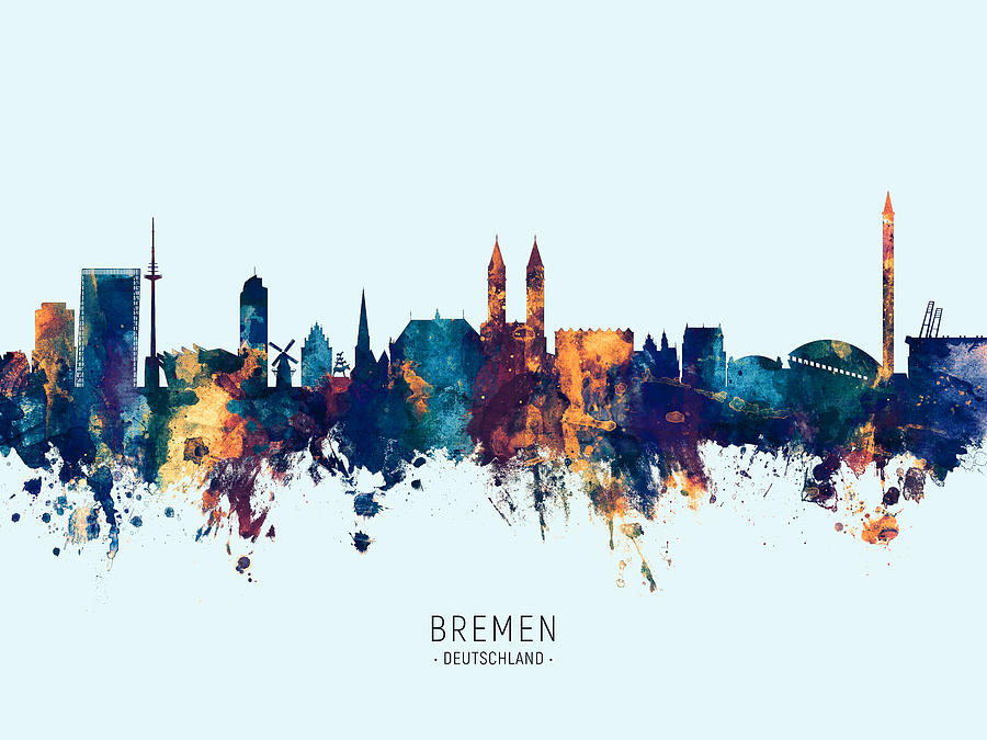 Bremen Germany Skyline #31 Digital Art by Michael Tompsett